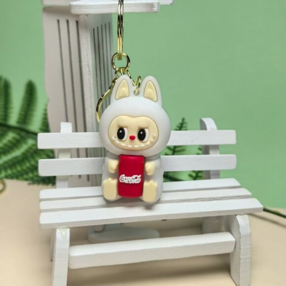 New Hot! Mini White Coke Mocha Rabbit Laboob Baby Keychain Charm